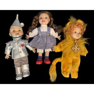 Wizard of Oz Dolls Set Of 3 M.T.H.K. 1994 Cowardly Lion Tin Man Dorothy